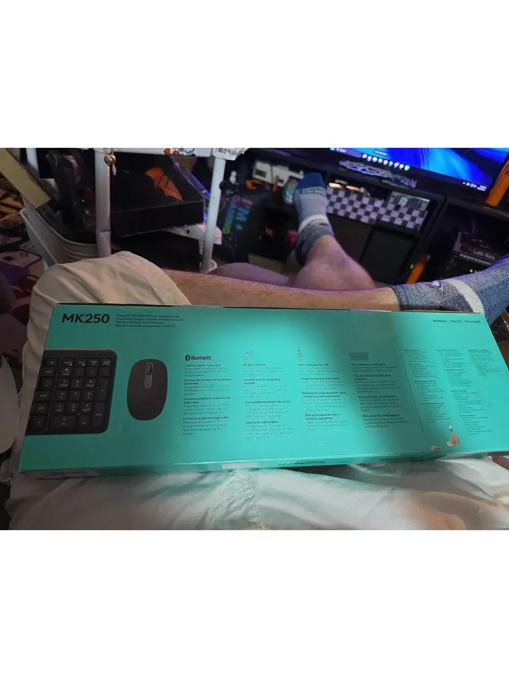 Logitech MK250 Black Compact Bluetooth Wireless Mouse and Keyboard Combo Battery